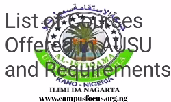 AUSU Image || List of Courses Offered in AUSU